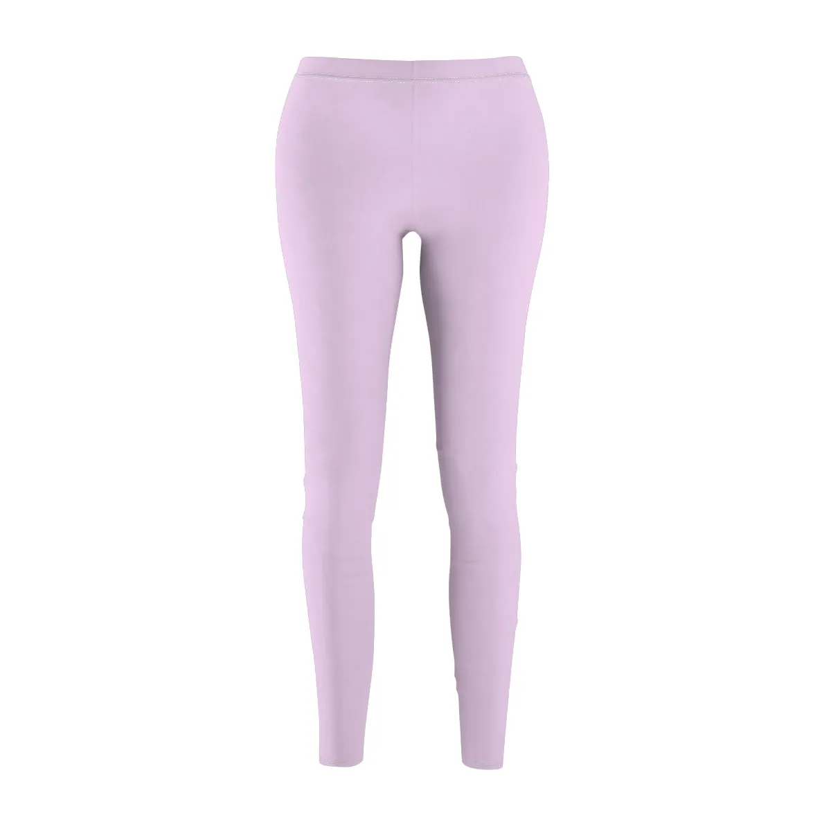 Pastel Pink Women's Casual Leggings, Solid Color Pink Polyester Brushed Suede Soft Tights, Made in USA, Size: XS-2XL