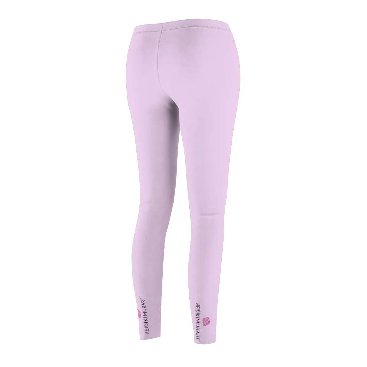 Pastel Pink Women's Casual Leggings, Solid Color Pink Polyester Brushed Suede Soft Tights, Made in USA, Size: XS-2XL