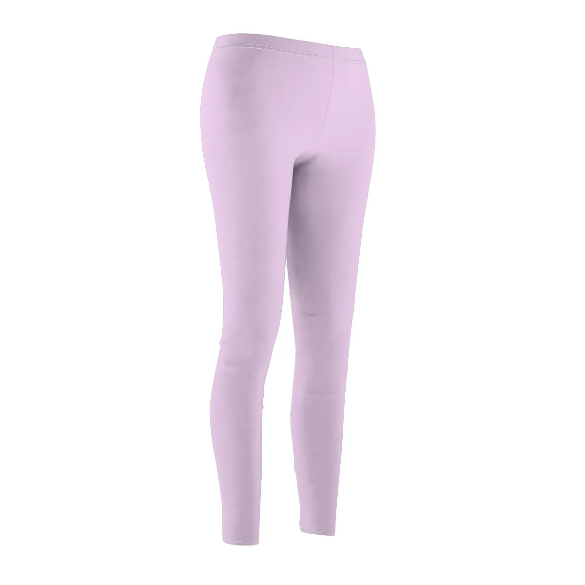 Pastel Pink Women's Casual Leggings, Solid Color Pink Polyester Brushed Suede Soft Tights, Made in USA, Size: XS-2XL