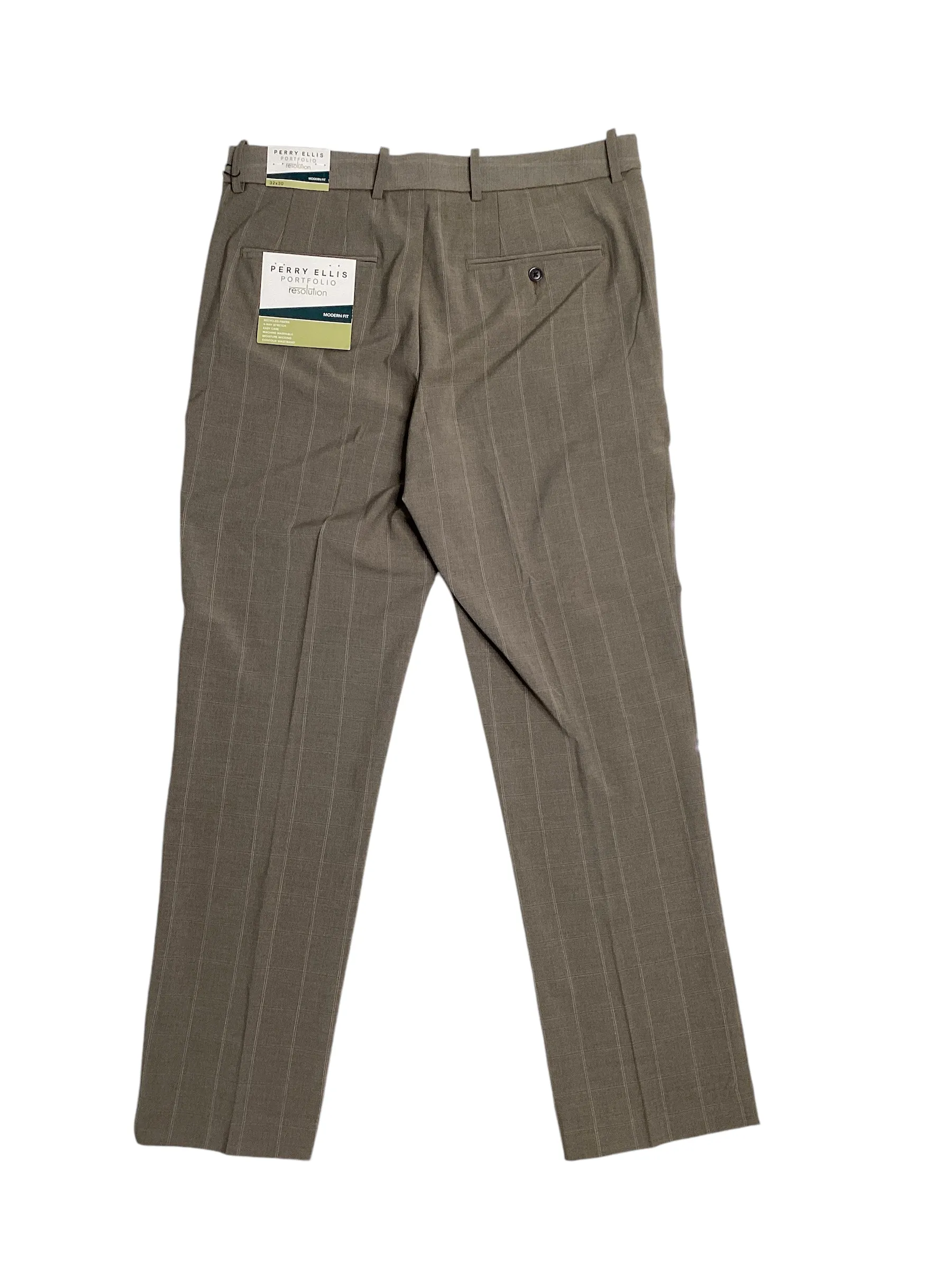Perry Ellis Portfolio Men's Modern Fit Stretch Suit Dress Pants Beige  36 x 30