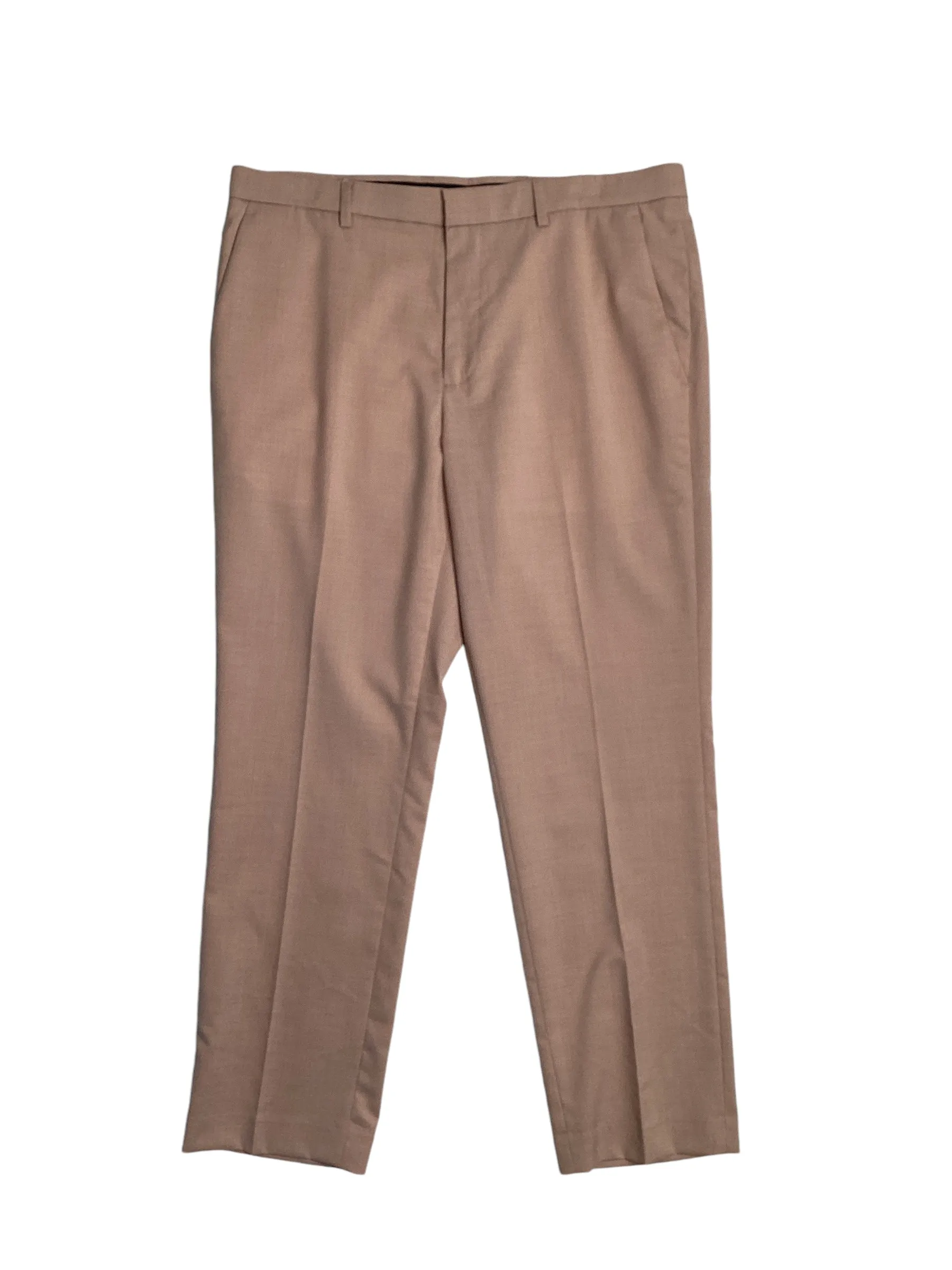 Perry Ellis Portfolio Mens Slim fit Dress Pants 34 / 34 Pink Solid Stretch
