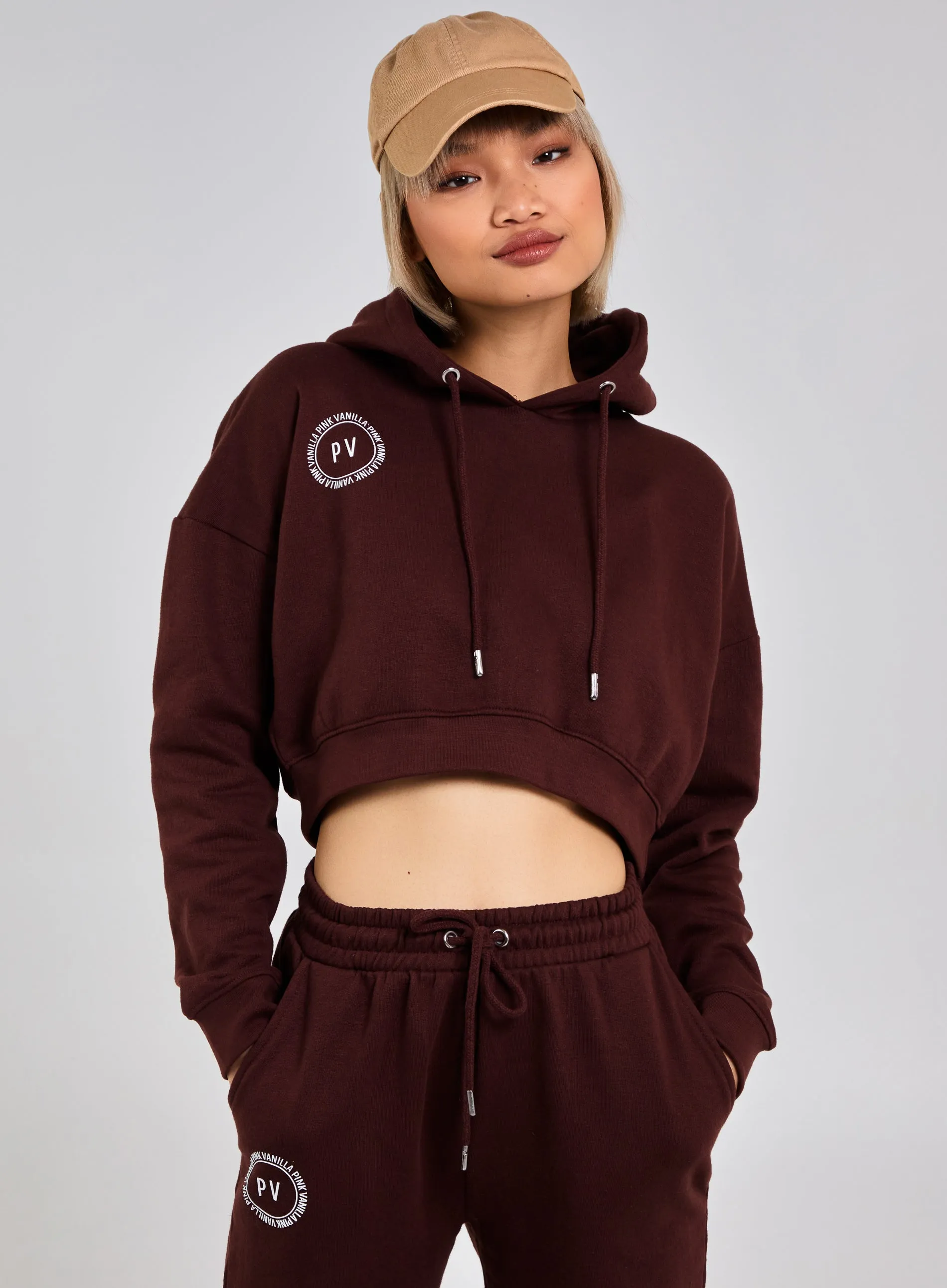 Pink Vanilla Cropped Hoodie