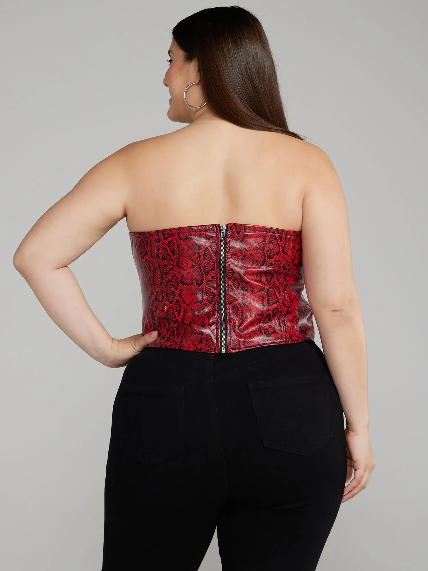 Plus Snake Print Corset Top