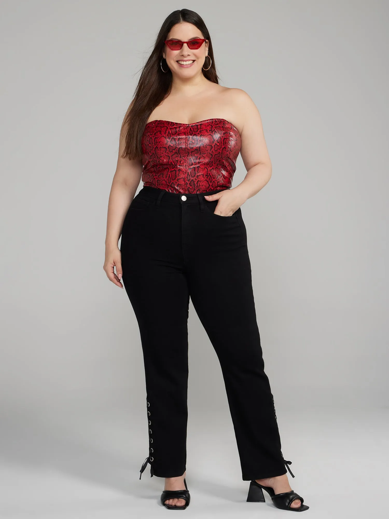 Plus Snake Print Corset Top