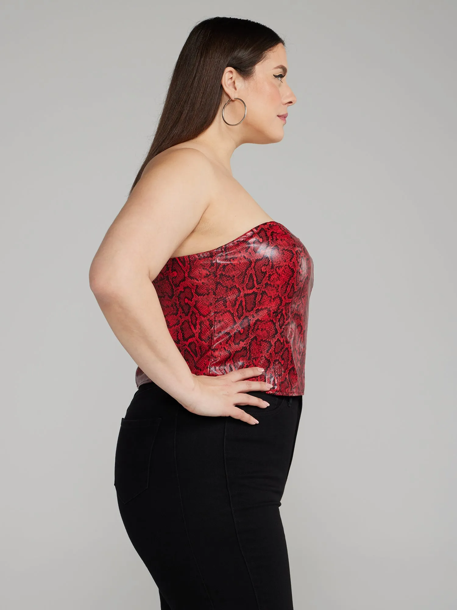 Plus Snake Print Corset Top