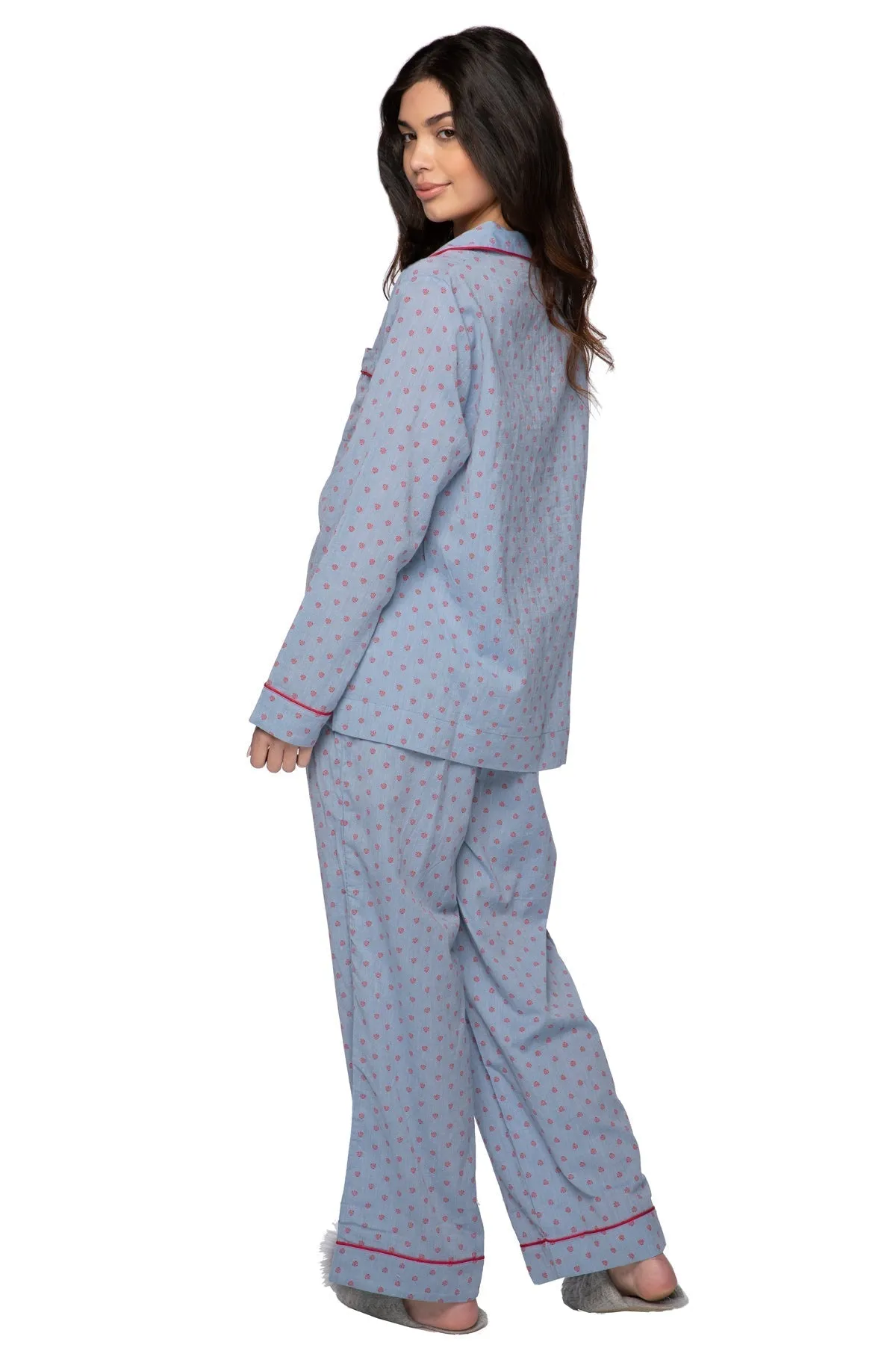 Printed PJ Set in Geo Dot Print Red