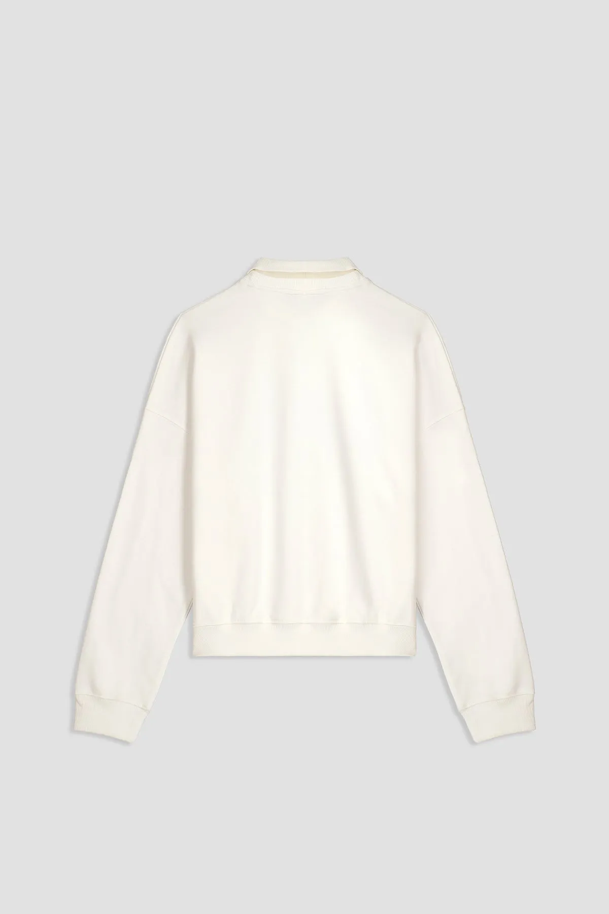 Printed Polo Sweatshirt For Women - ECRU