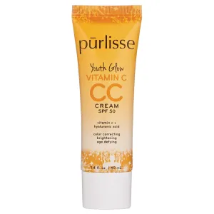 purlisse Youth Glow Vitamin C CC Cream SPF 50: Cruelty-Free & Clean, Paraben & Sulfate-Free, Full Coverage, Hydrates with Hyaluronic Acid | Fair 1.4oz