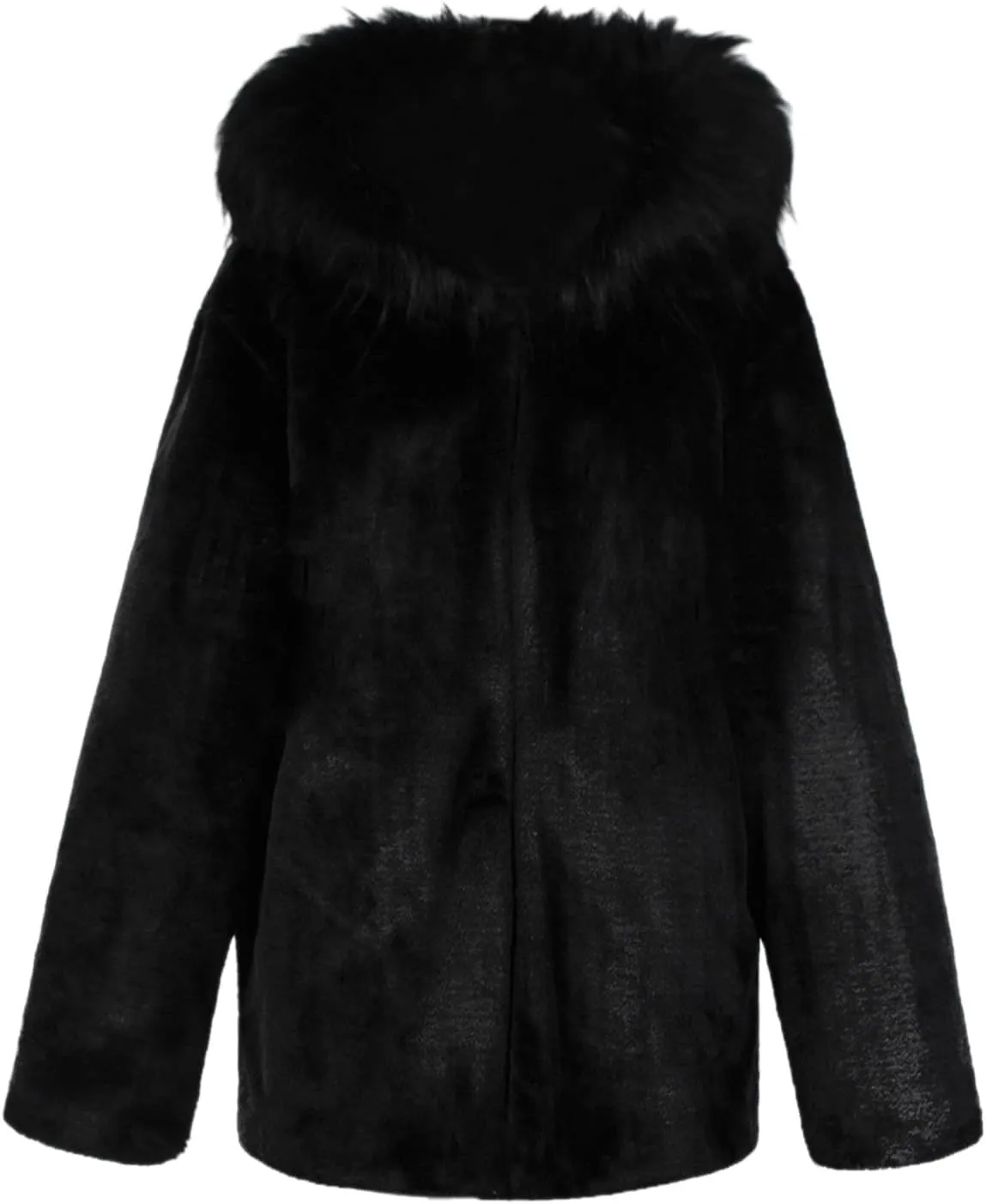 QWENTMTNTY Men's Fashion Faux Fur Coat Long Length Fashion Fluffy Heavyweight Coat Winter Plush Furry Luxury Parka Jacket