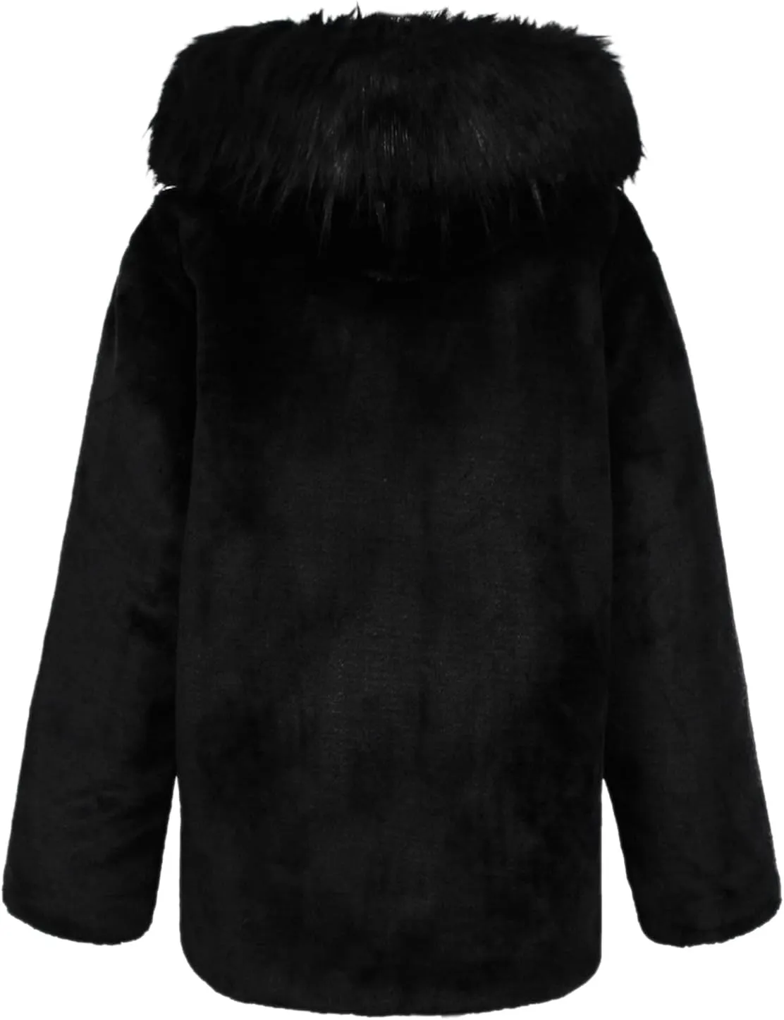 QWENTMTNTY Men's Fashion Faux Fur Coat Long Length Fashion Fluffy Heavyweight Coat Winter Plush Furry Luxury Parka Jacket