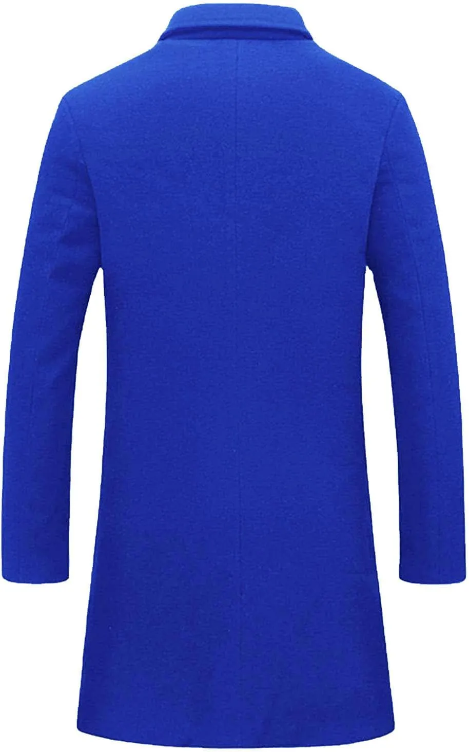 QWENTMTNTY Winter Wool Jackets for Men Slim Fit Notch Collar Single Brested Trench Coat Casual Business Warm Pea Coats