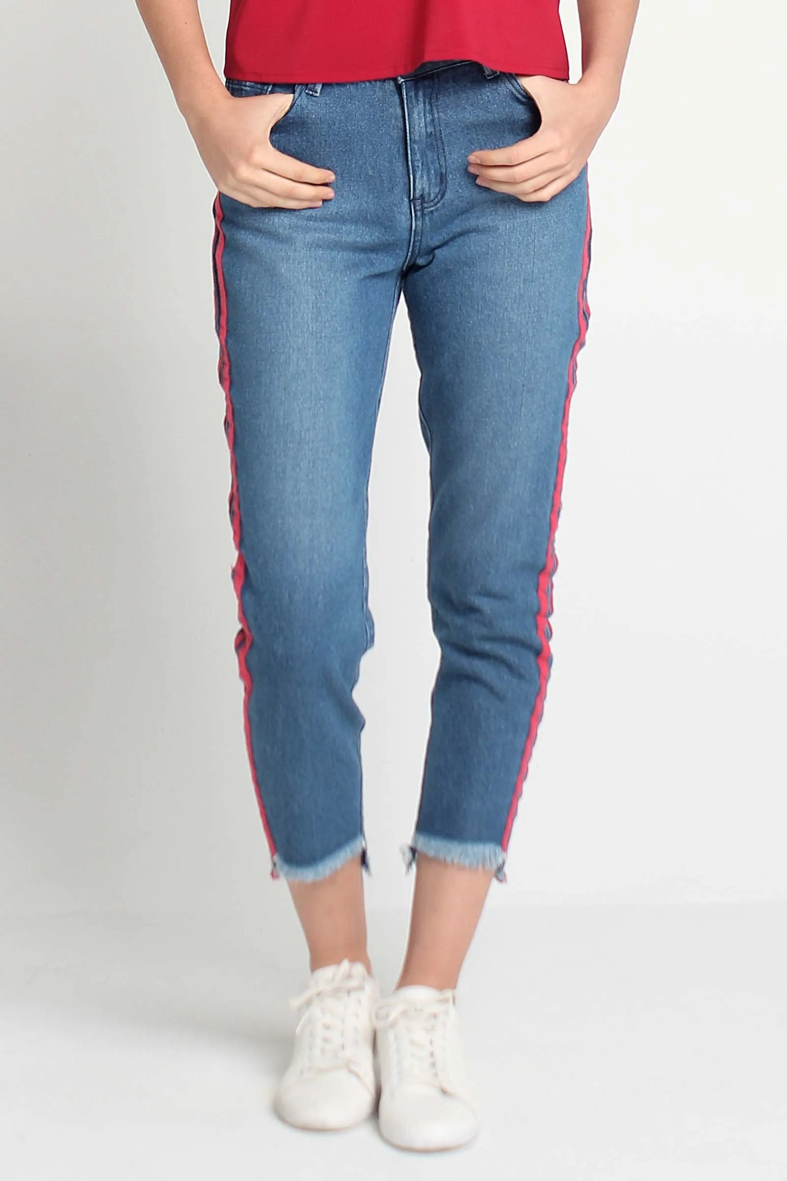  Racer Stripes Vintage Slim Jeans