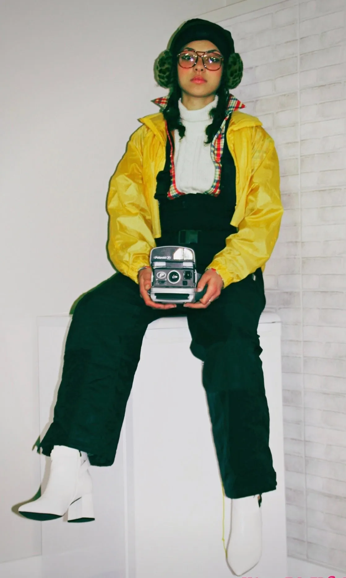 Retro High Waisted Ski Salopettes