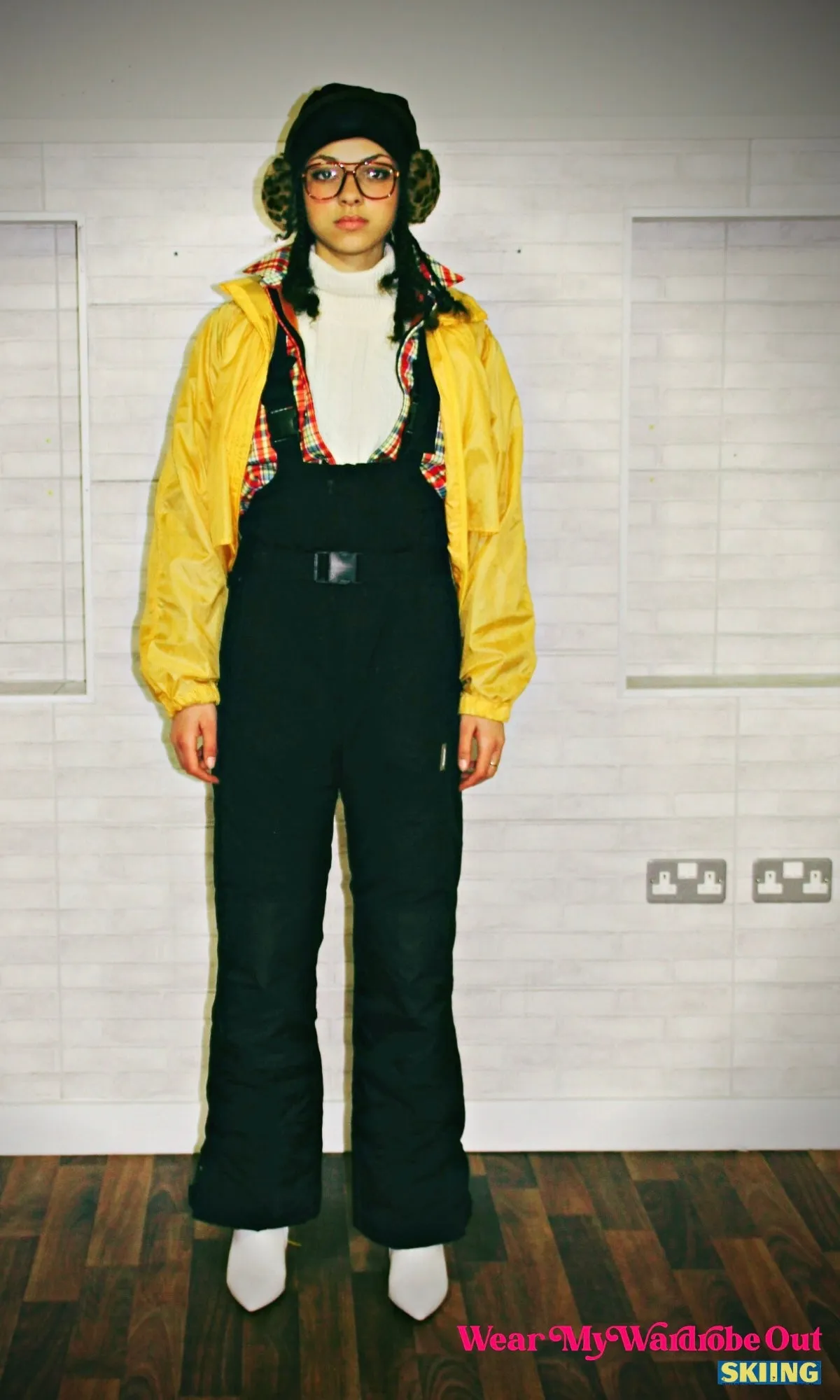 Retro High Waisted Ski Salopettes