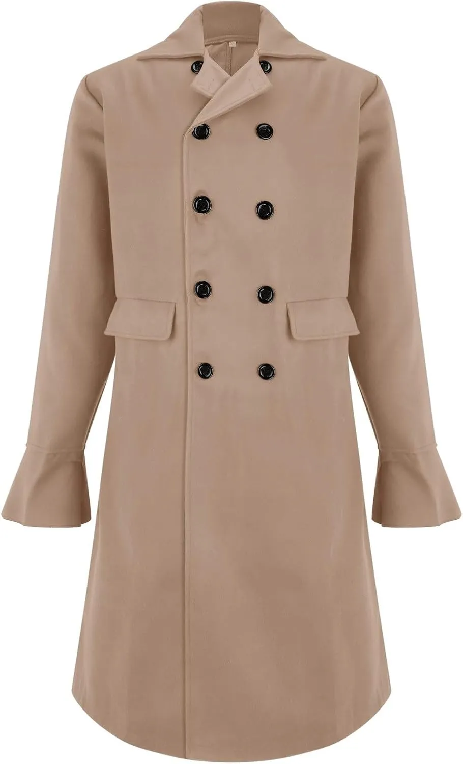 SAMST Mens Trench Coat Wool Blend Long Coat Double Breasted Pea Coat Casual Slim Fit Jacket Warm Winter Overcoat with Pocket