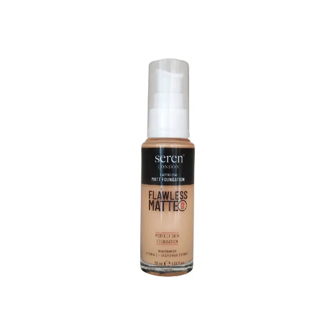Seren London Flawless Matte Foundation With Niacinamide, Vitamin E   Grapefruit Extract 30ml
