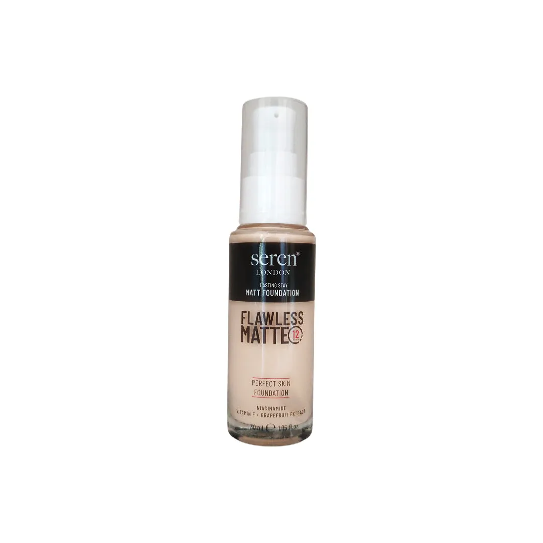 Seren London Flawless Matte Foundation With Niacinamide, Vitamin E   Grapefruit Extract 30ml