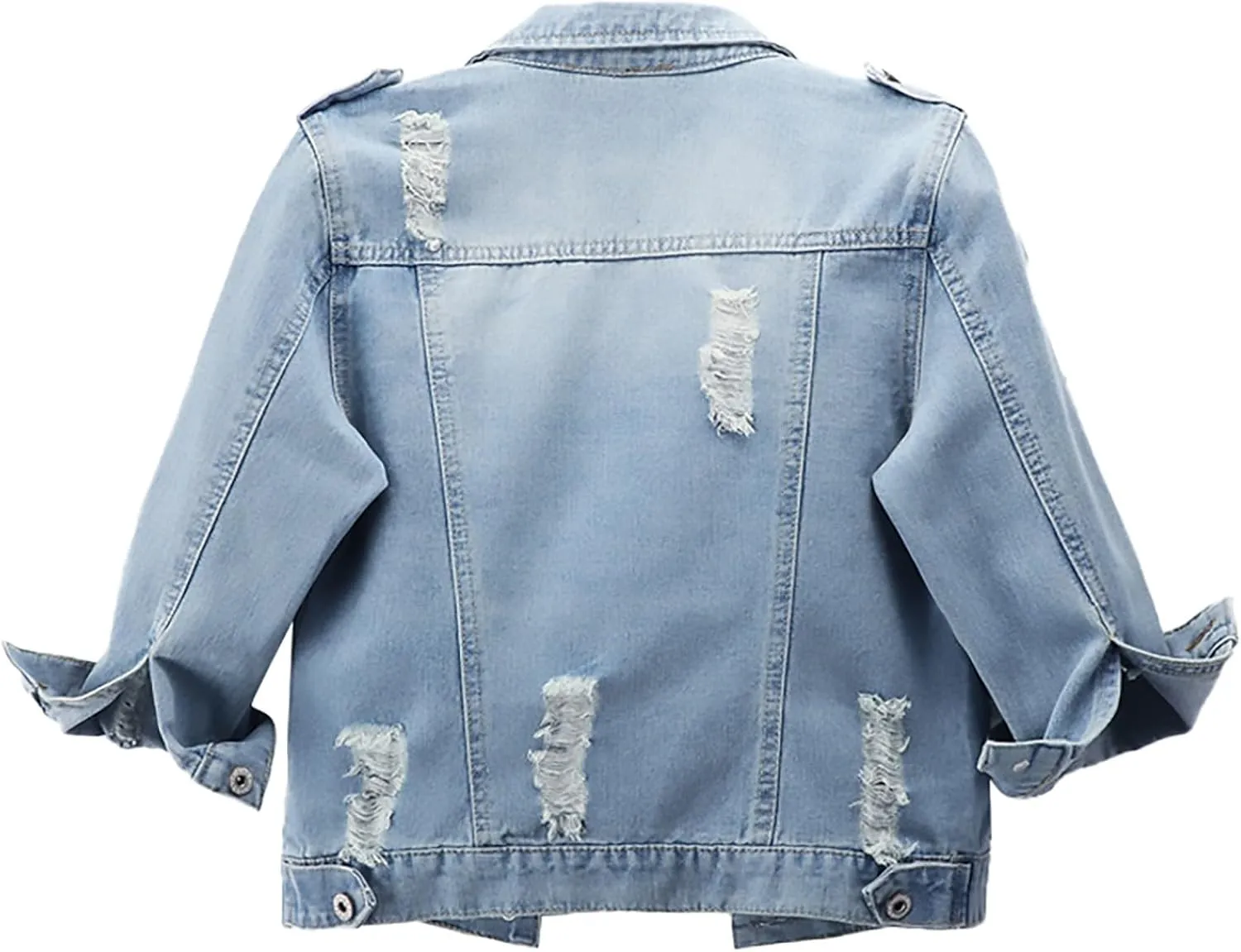 Short Sleeve Denim Jacket for Women 3/4 Sleeve Cropped Light Wash Short Jean Jacket Slim Trucker Coat Denim Tops