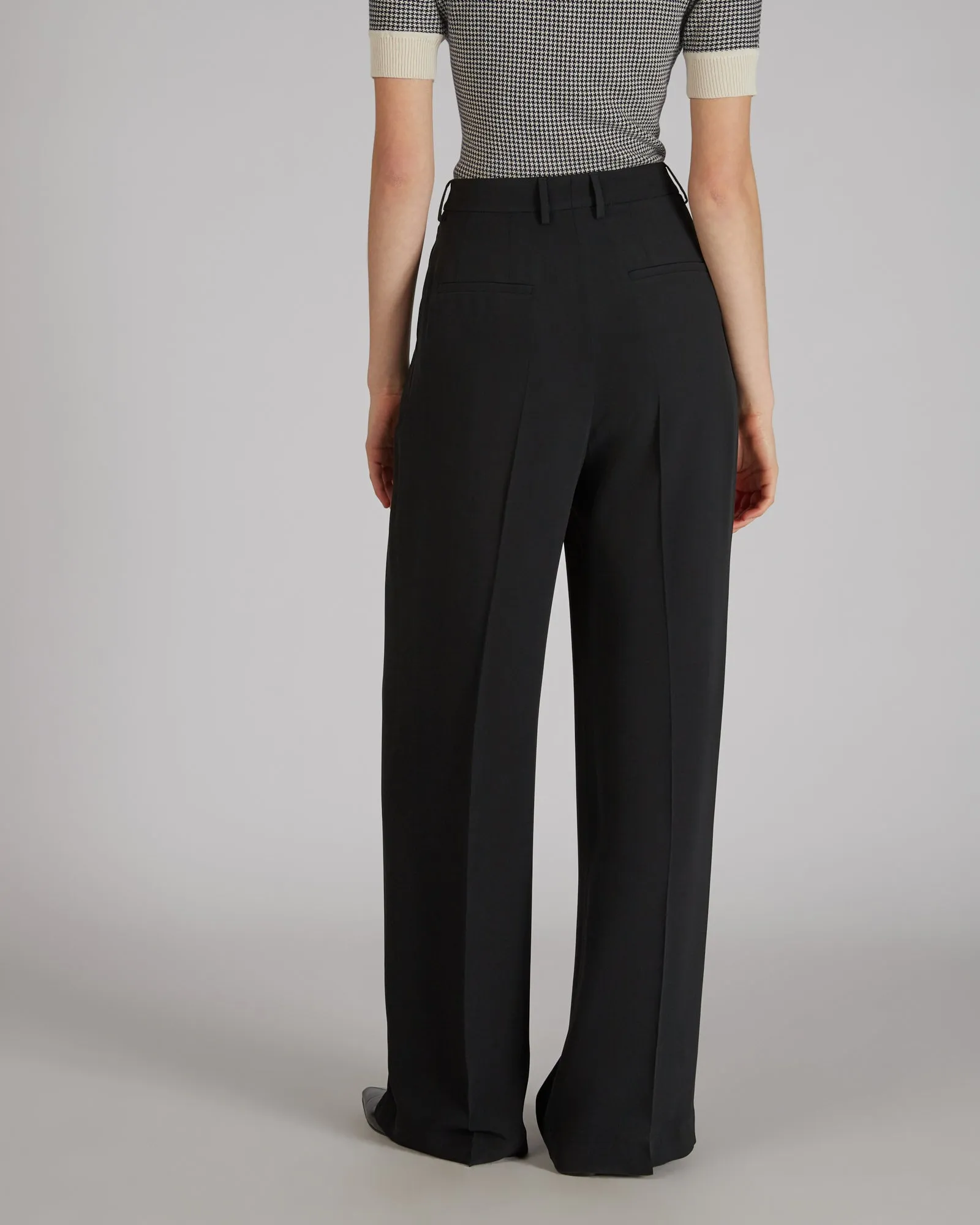 Silk and acetate crêpe de chine trousers