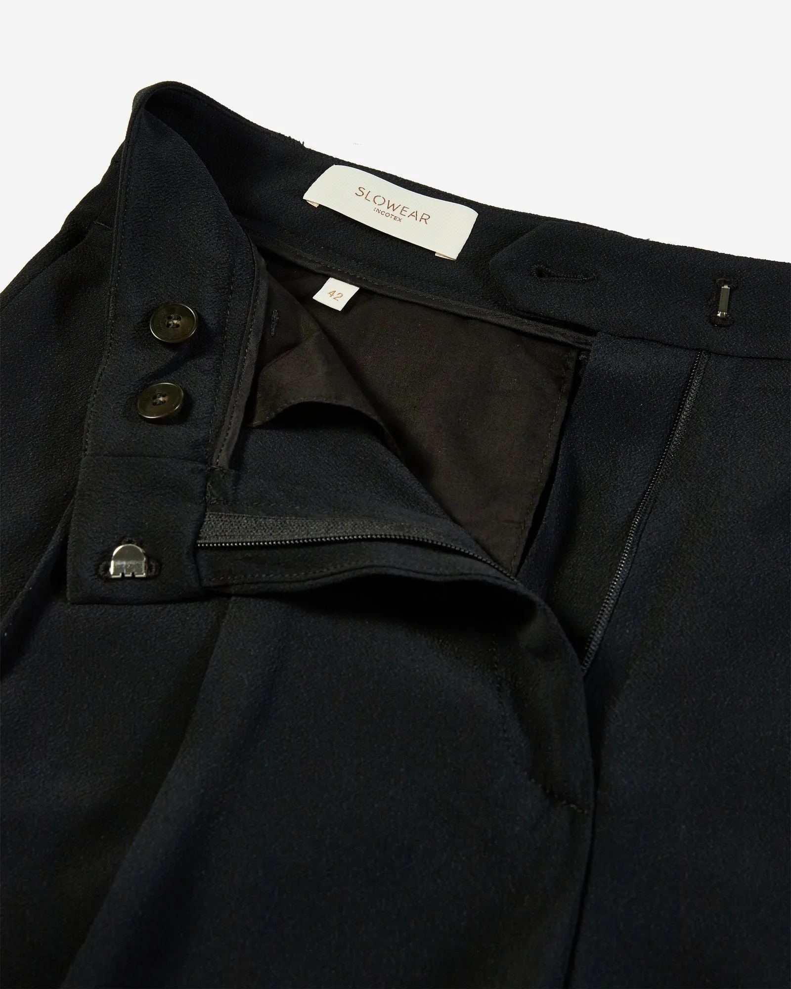 Silk and acetate crêpe de chine trousers