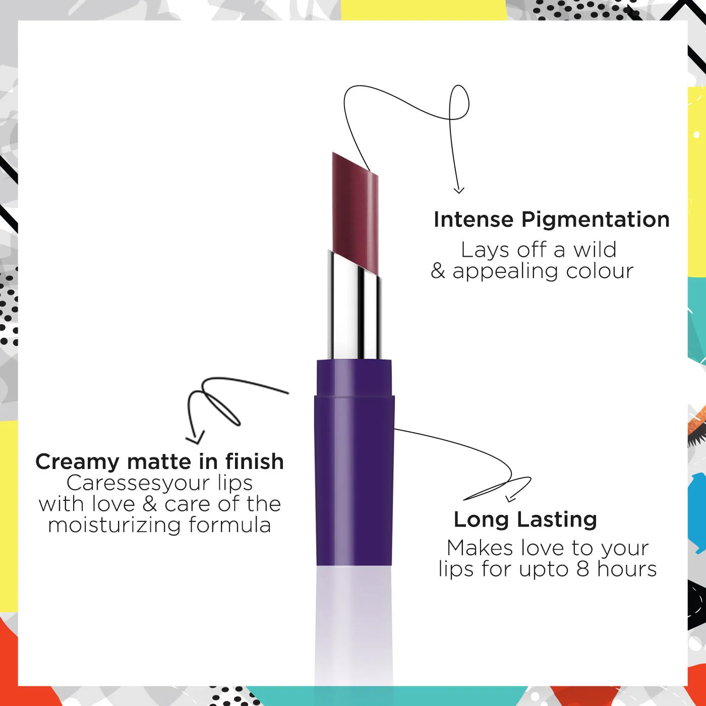 Stay Quirky Lipstick Creamy Matte With BadAss Upgrade|Long Lasting| 8hrs Stay| Highly Pigmented|Paraben Free - Nude - Erotic Secret Message 19 (3.5 g)