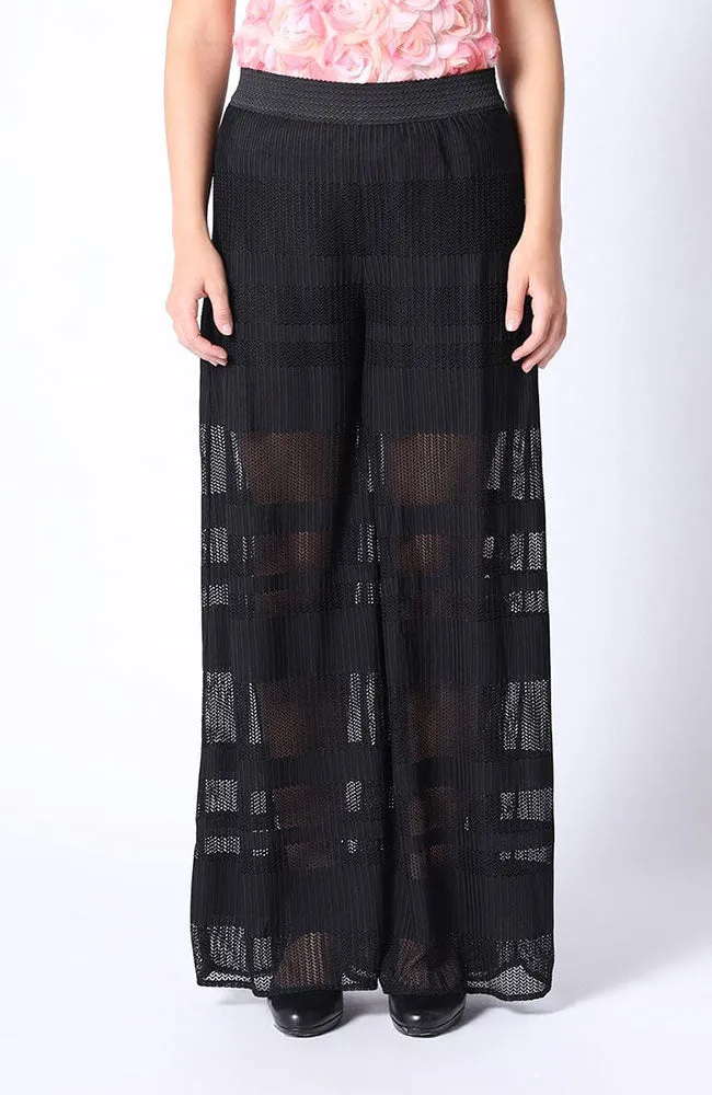 Stripe Lace Sheer Long Pants