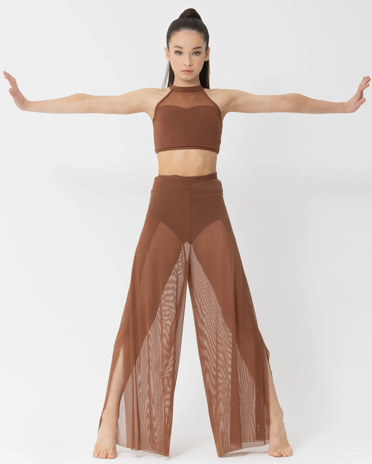 Studio 7, Mesh Wrap Pants, Mocha, Childs, CHMP02