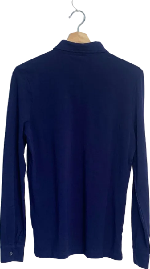 Suitsupply Navy Long Sleeve Cotton Polo Shirt UK XS