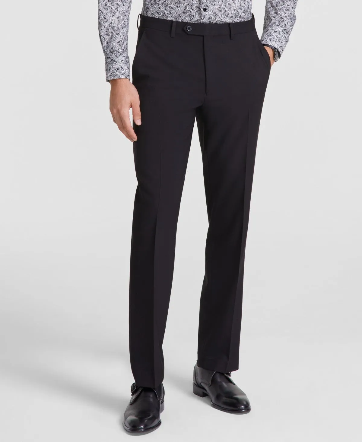 Tallia Mens Classic fit Dress Pants 36 / 30 Black Solid