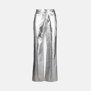 Thalara – Bold texture – Metallic crocodile pants