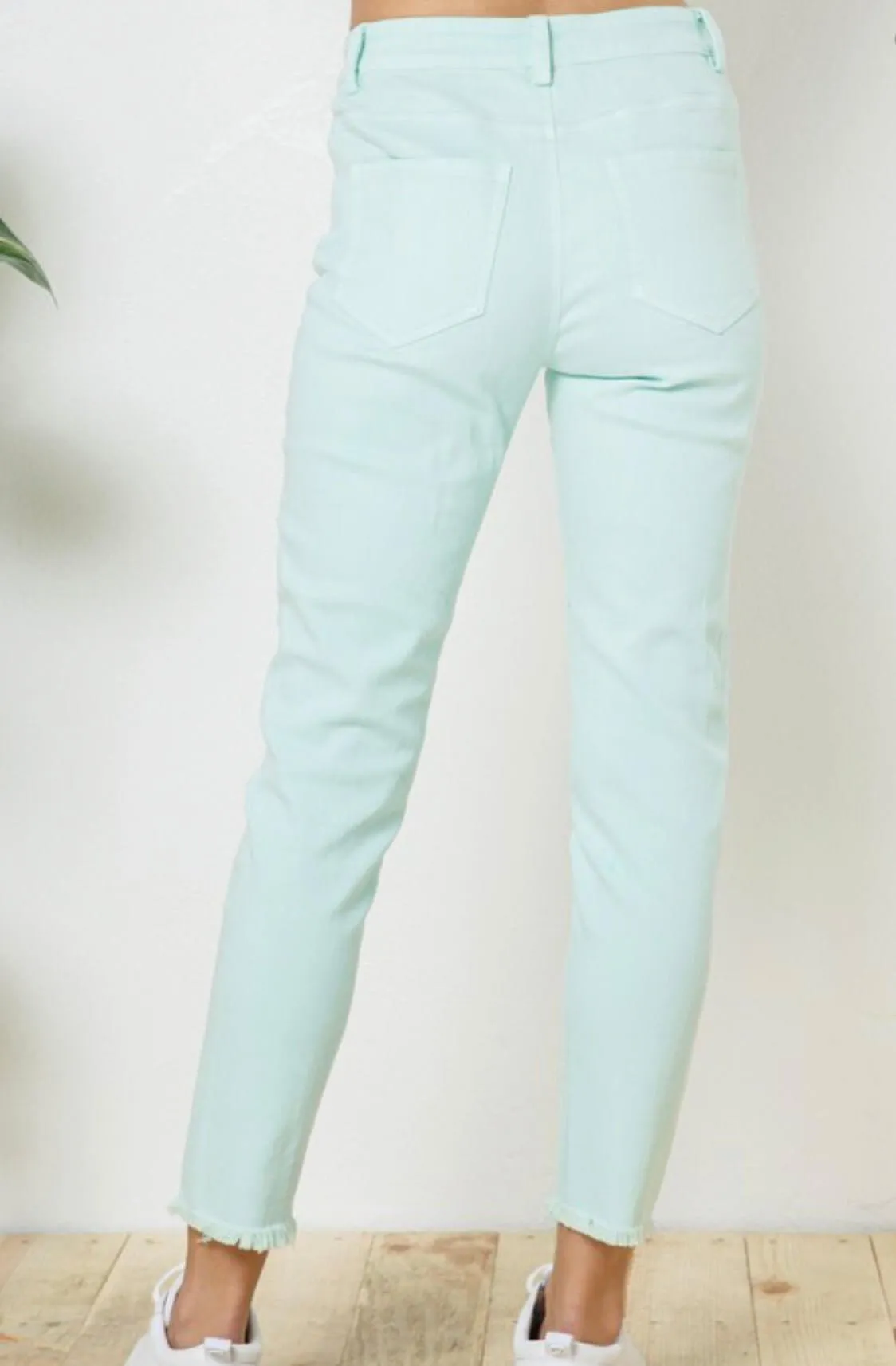 The Mindy Jeans: Mint Denim Stretchy Skinny Jeans