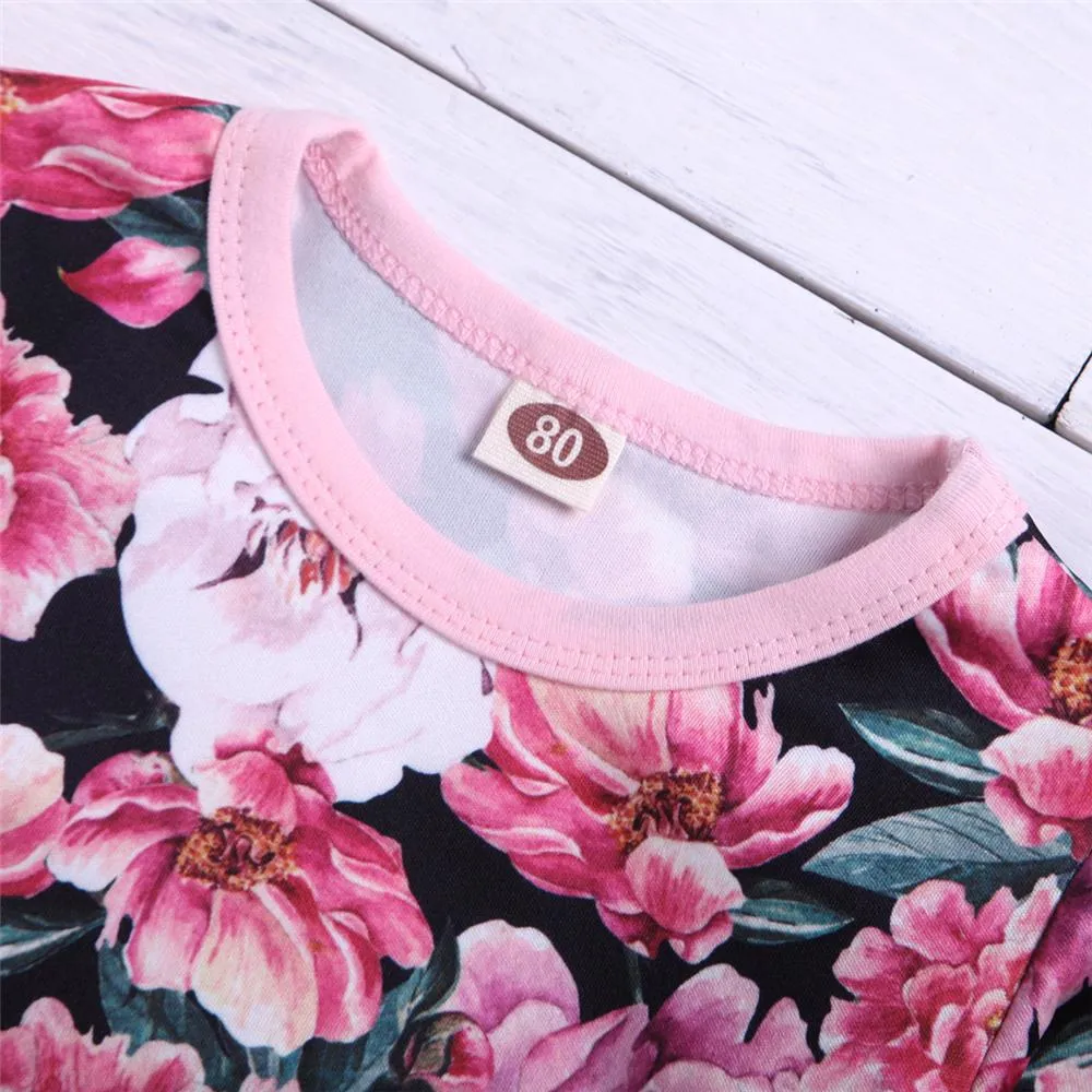 Toddler Girs Floral Printed Long Sleeve Top & Pants Toddler Girls Wholesale