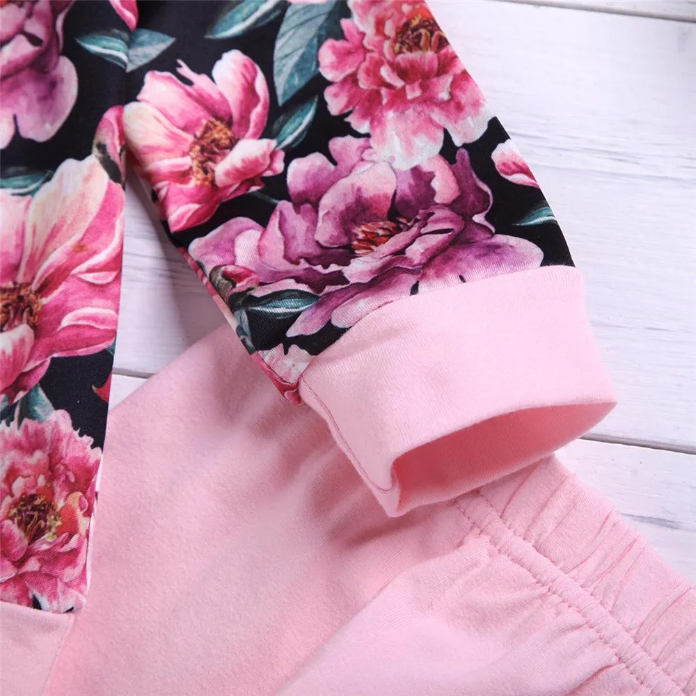 Toddler Girs Floral Printed Long Sleeve Top & Pants Toddler Girls Wholesale