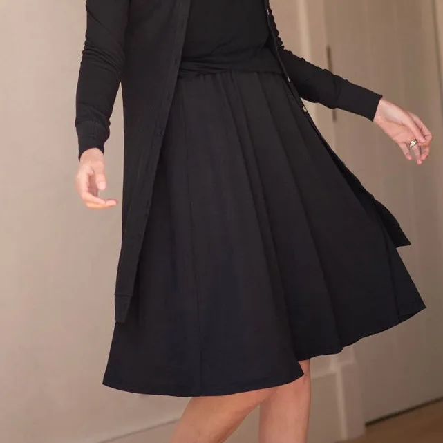 Twirl Ribbed Skirt | Black