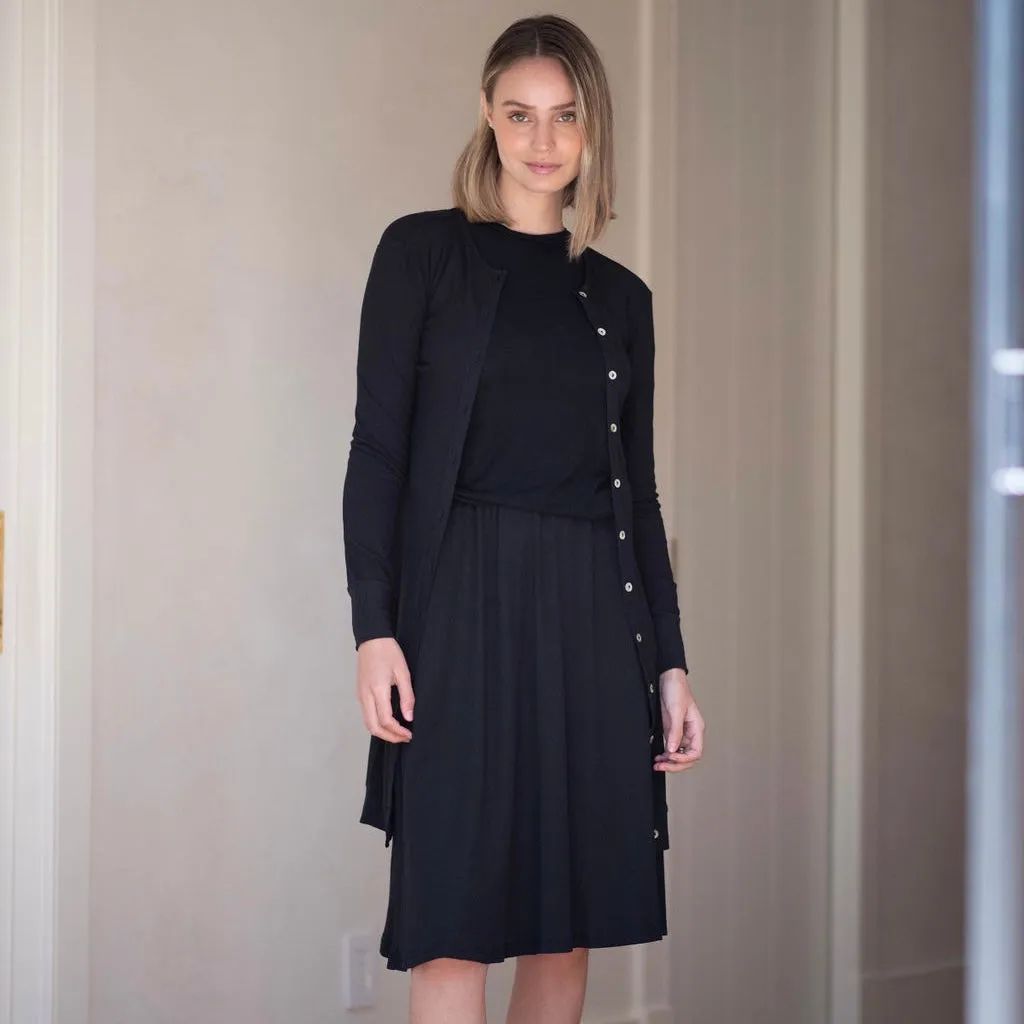 Twirl Ribbed Skirt | Black