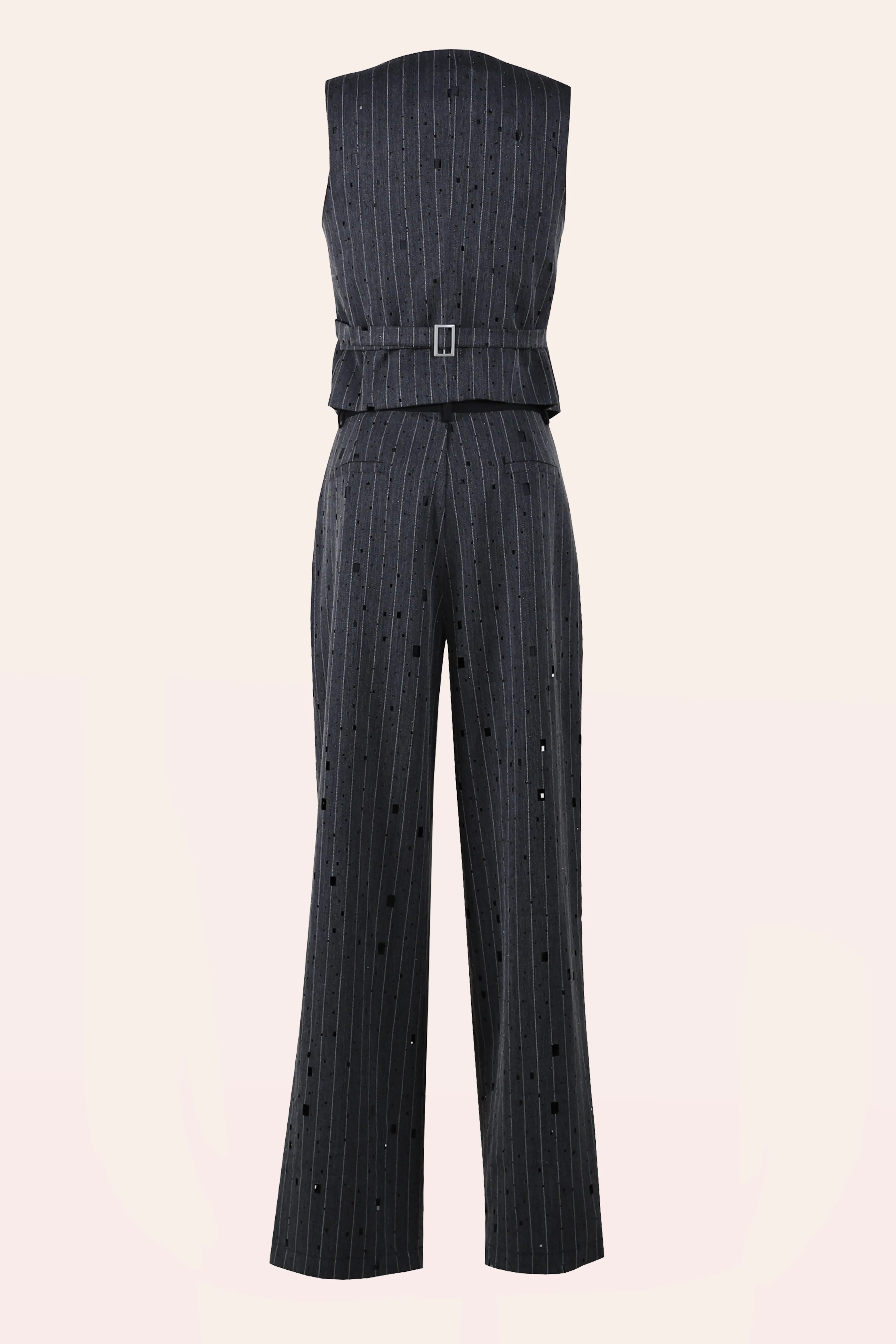 Two-Piece Pinstripe Vest and Pants Set