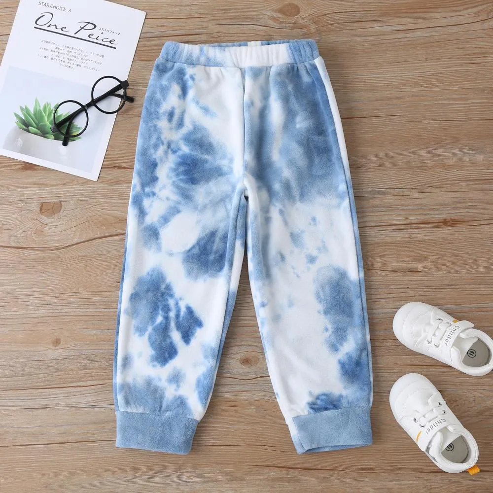 Unisex Hooded Long-sleeve Tie Dye Top & Pants Kids Clothing Suppliers