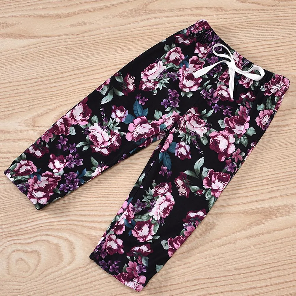 Unisex Solid Hooded Long Sleeve T-shirts & Floral Pants Wholesale