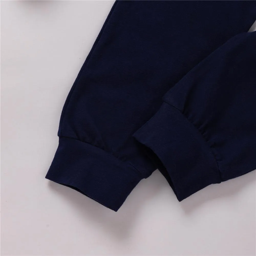 Unisex Stripe Hooded Long Sleeve Top & Pants Trendy Toddler Clothes Cheap
