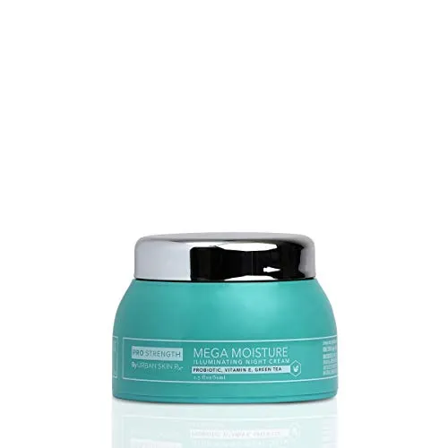 Urban Skin Rx® Mega Moisture Illuminating Nighttime Face Cream | Combats Signs of Aging, Helps Prevent Dry Skin and Locks In Moisture, Formulated with Vitamin E, Green Tea, & Shea Butter | 1.7 Oz