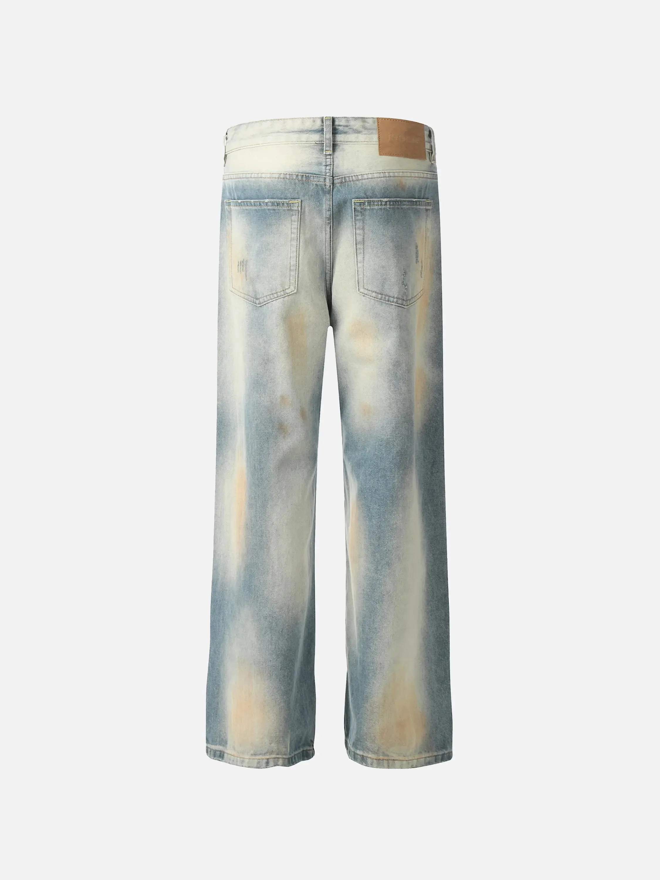 Vintage Distressed Dyed Straight Jeans