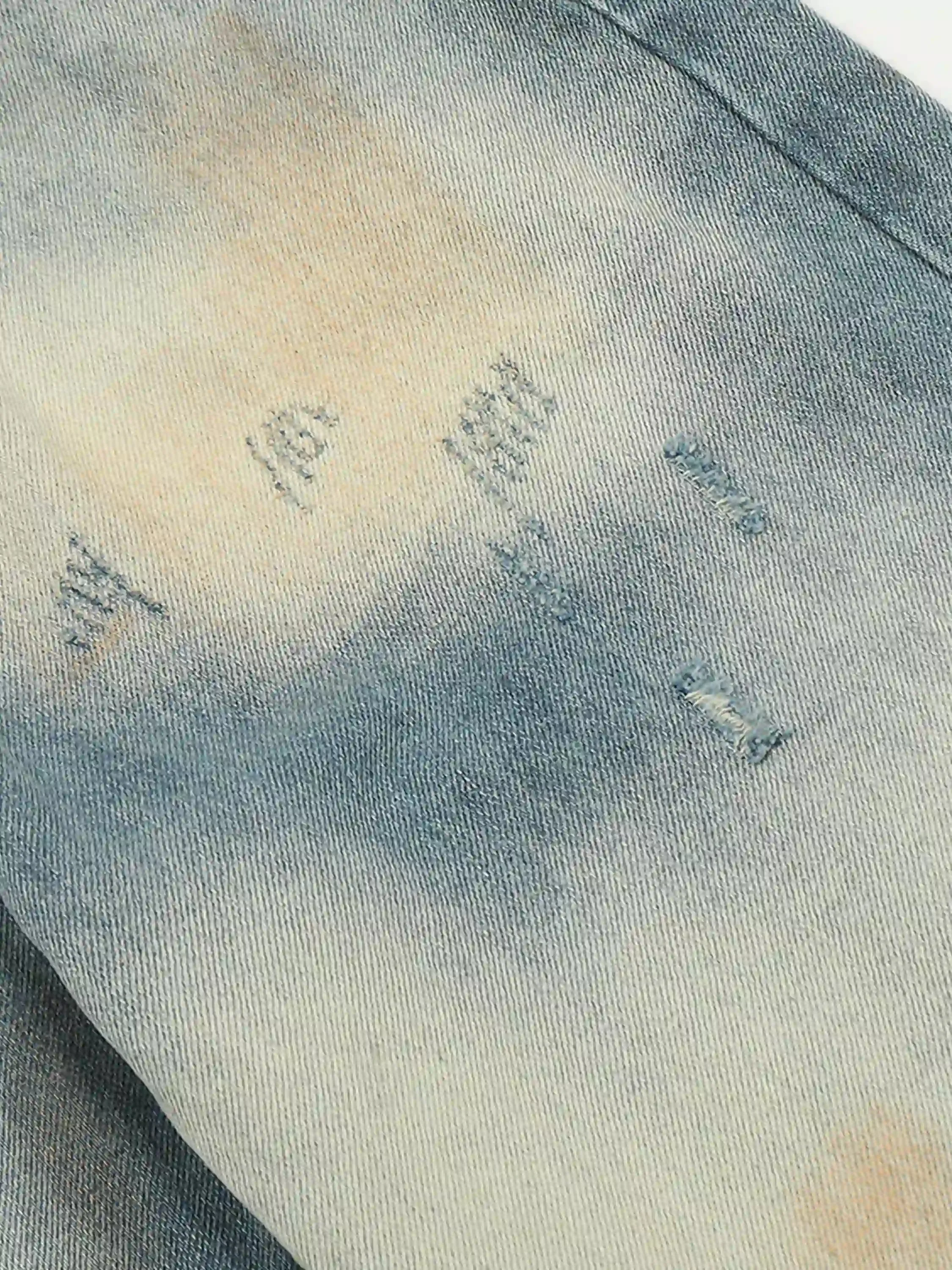 Vintage Distressed Dyed Straight Jeans