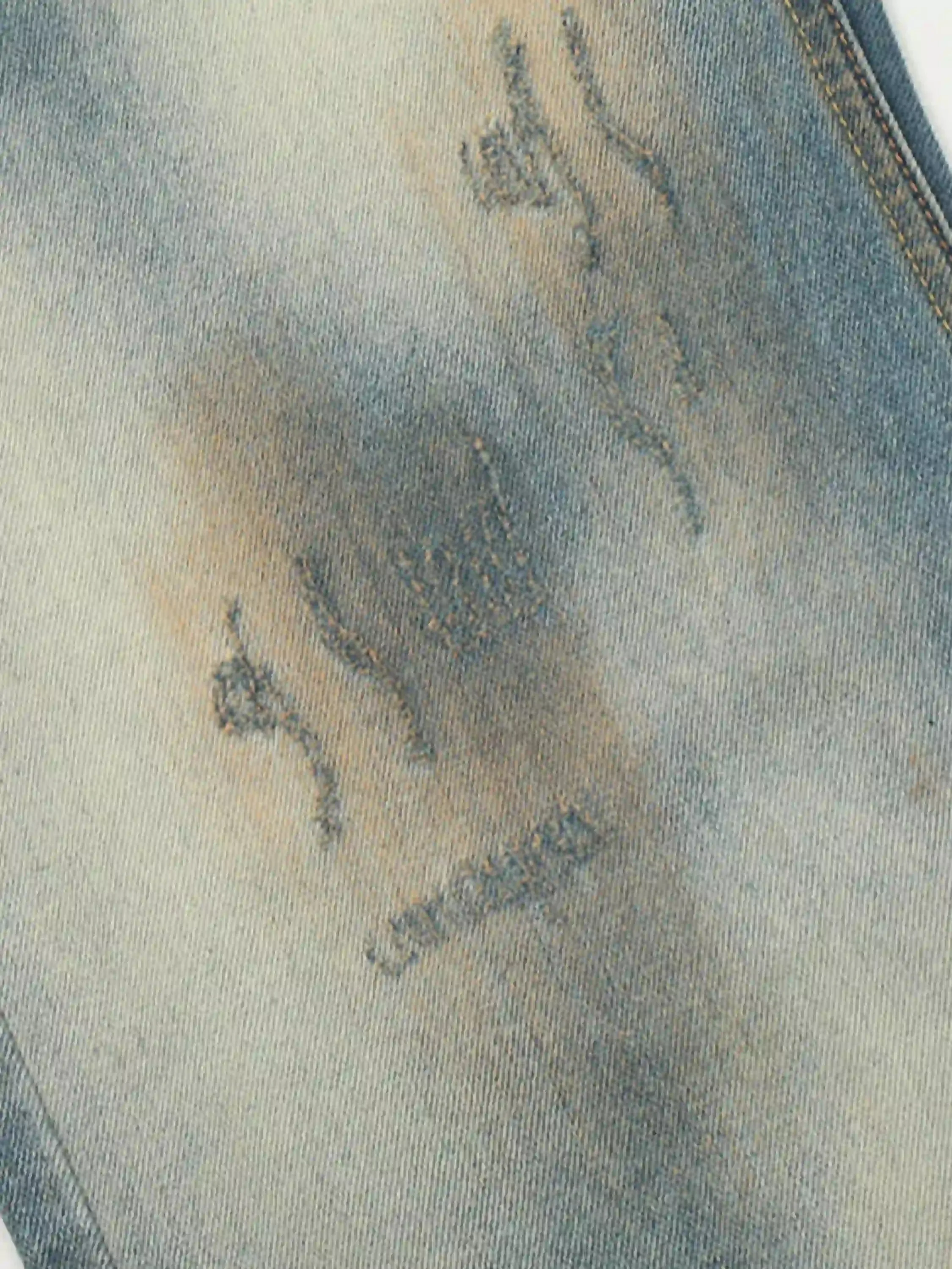 Vintage Distressed Dyed Straight Jeans