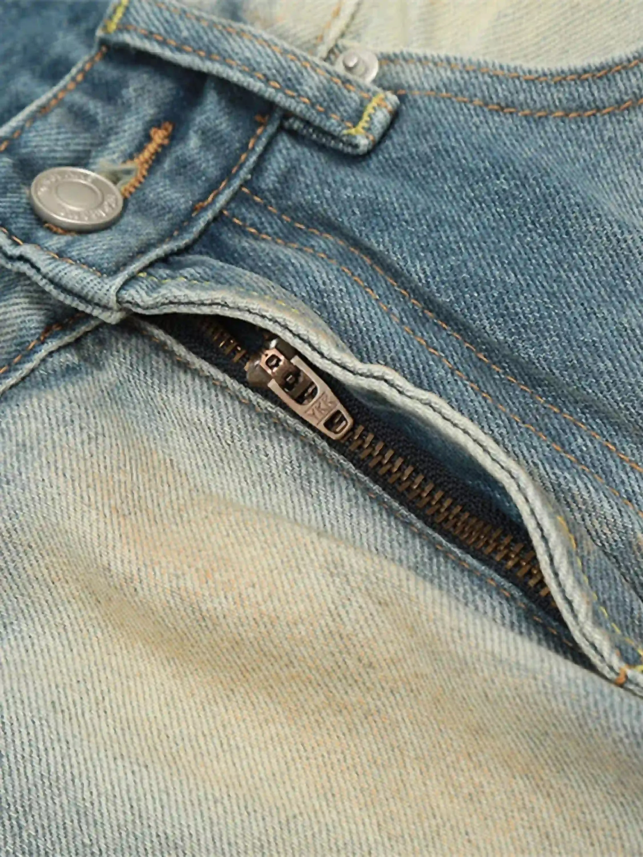 Vintage Distressed Dyed Straight Jeans