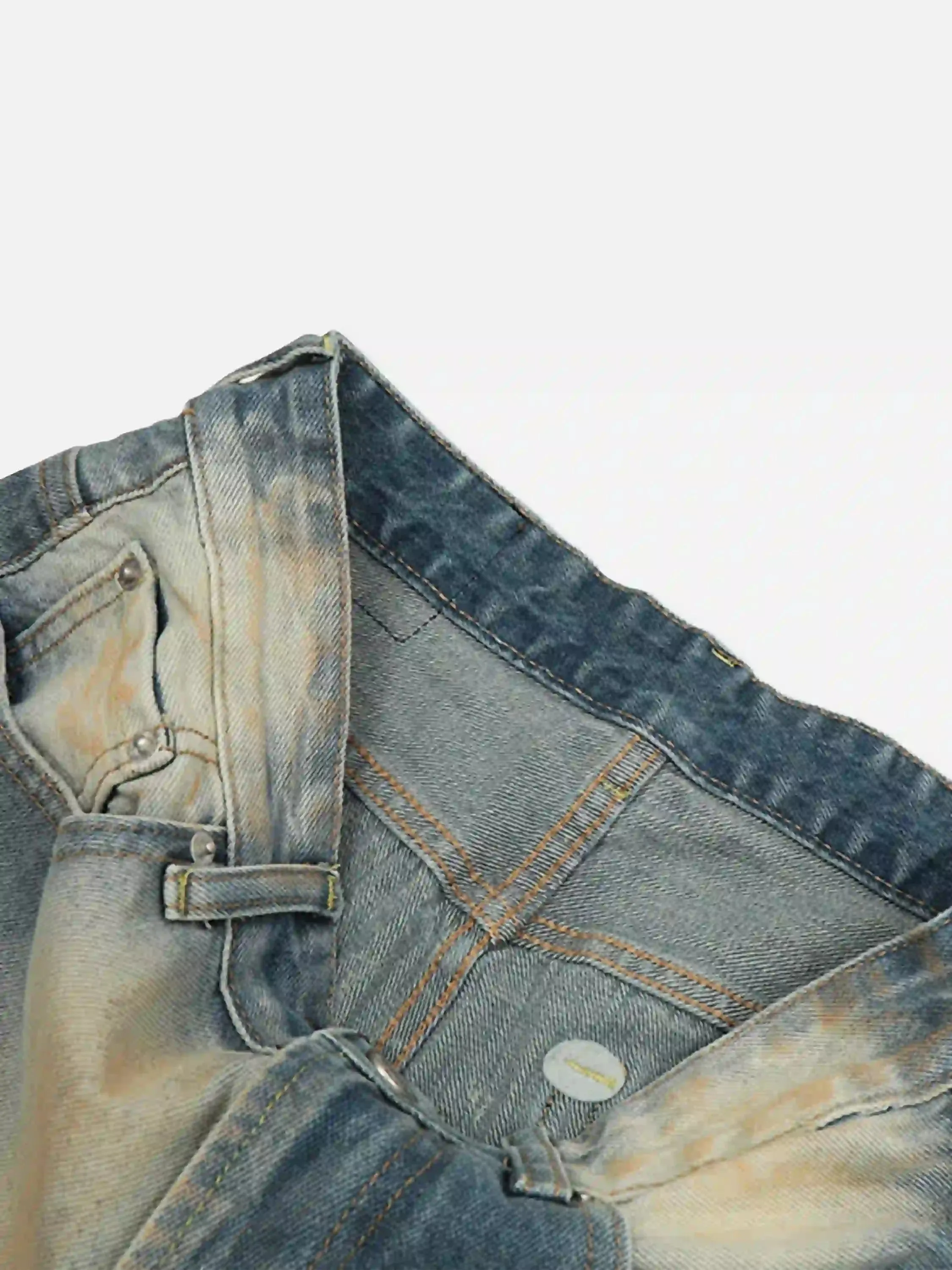 Vintage Distressed Dyed Straight Jeans