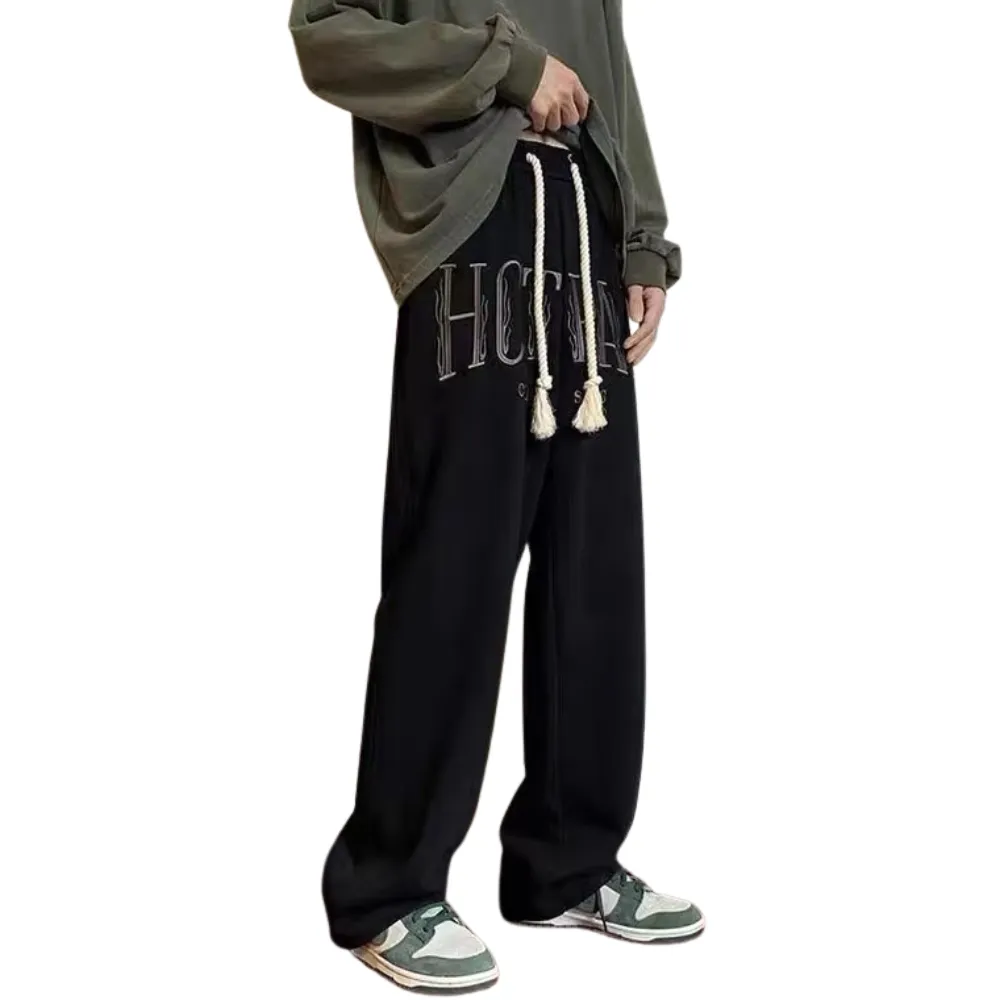 Vintage Letter Embroidery Sweatpants