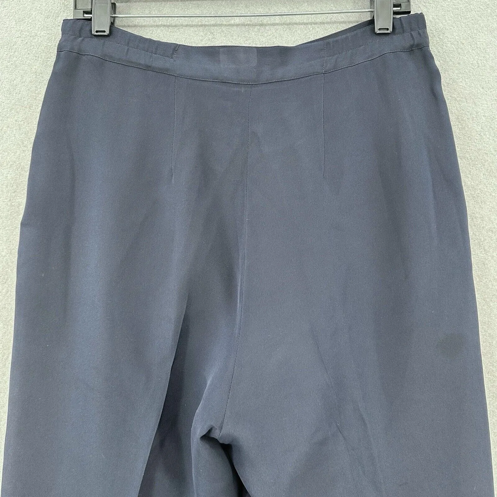 Vintage Silk Pants Womens 10 Navy Blue Design By Pat Argenti Contemporary
