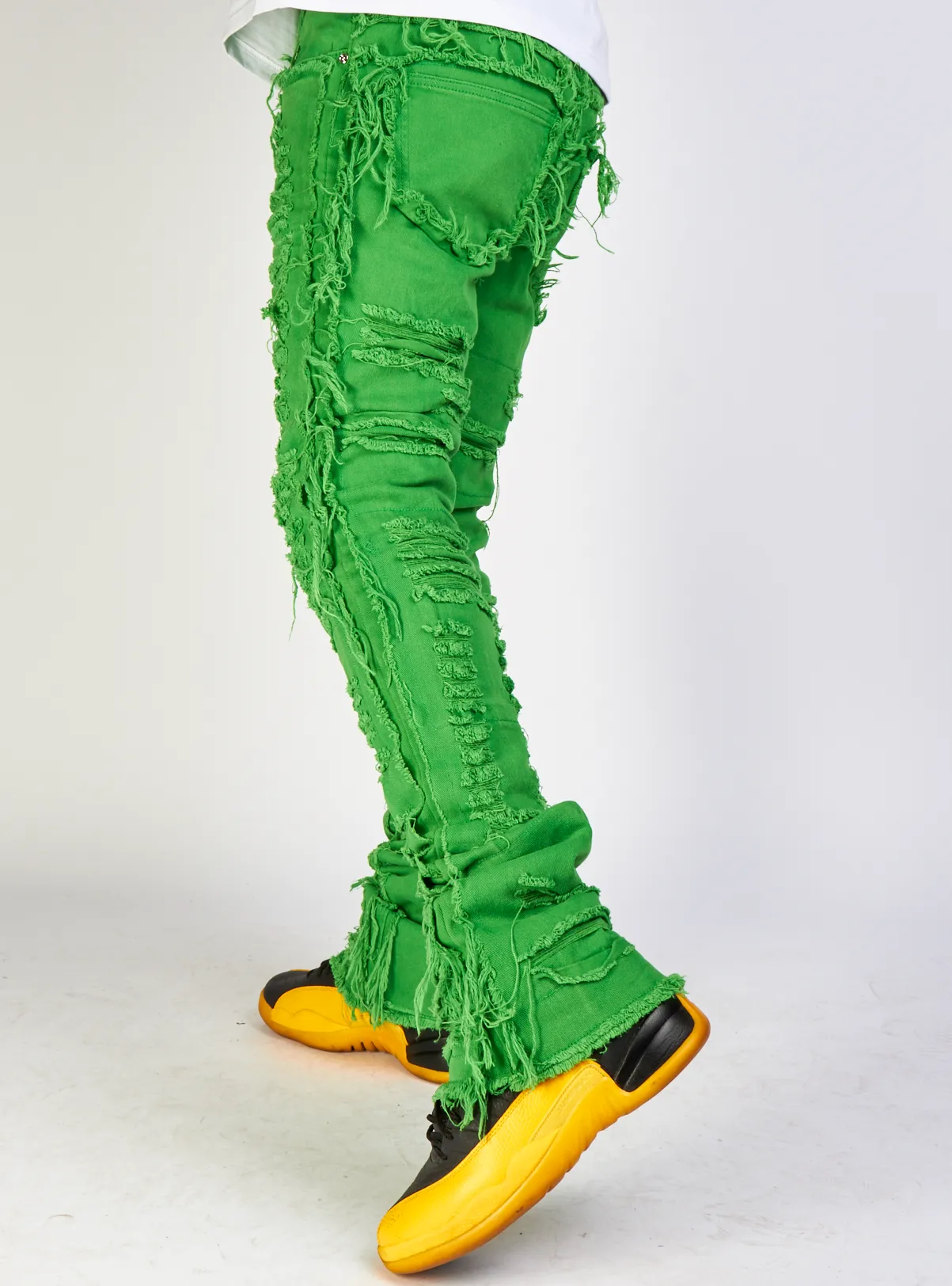 Waimea Jeans - Super Distressed Stacked - Green - M5849T