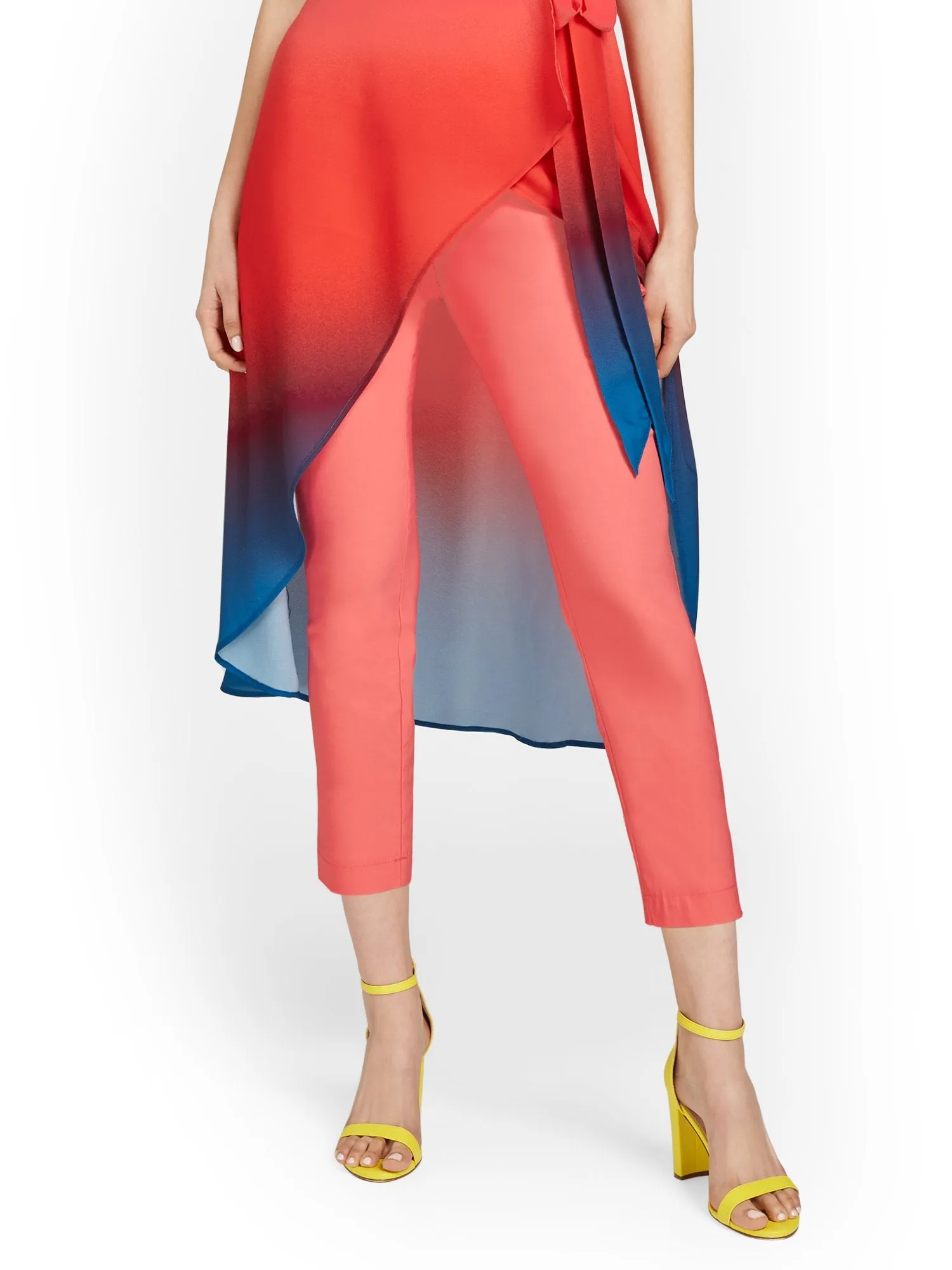Whitney High-Waisted Pull-On Slim-Leg Capri Pant