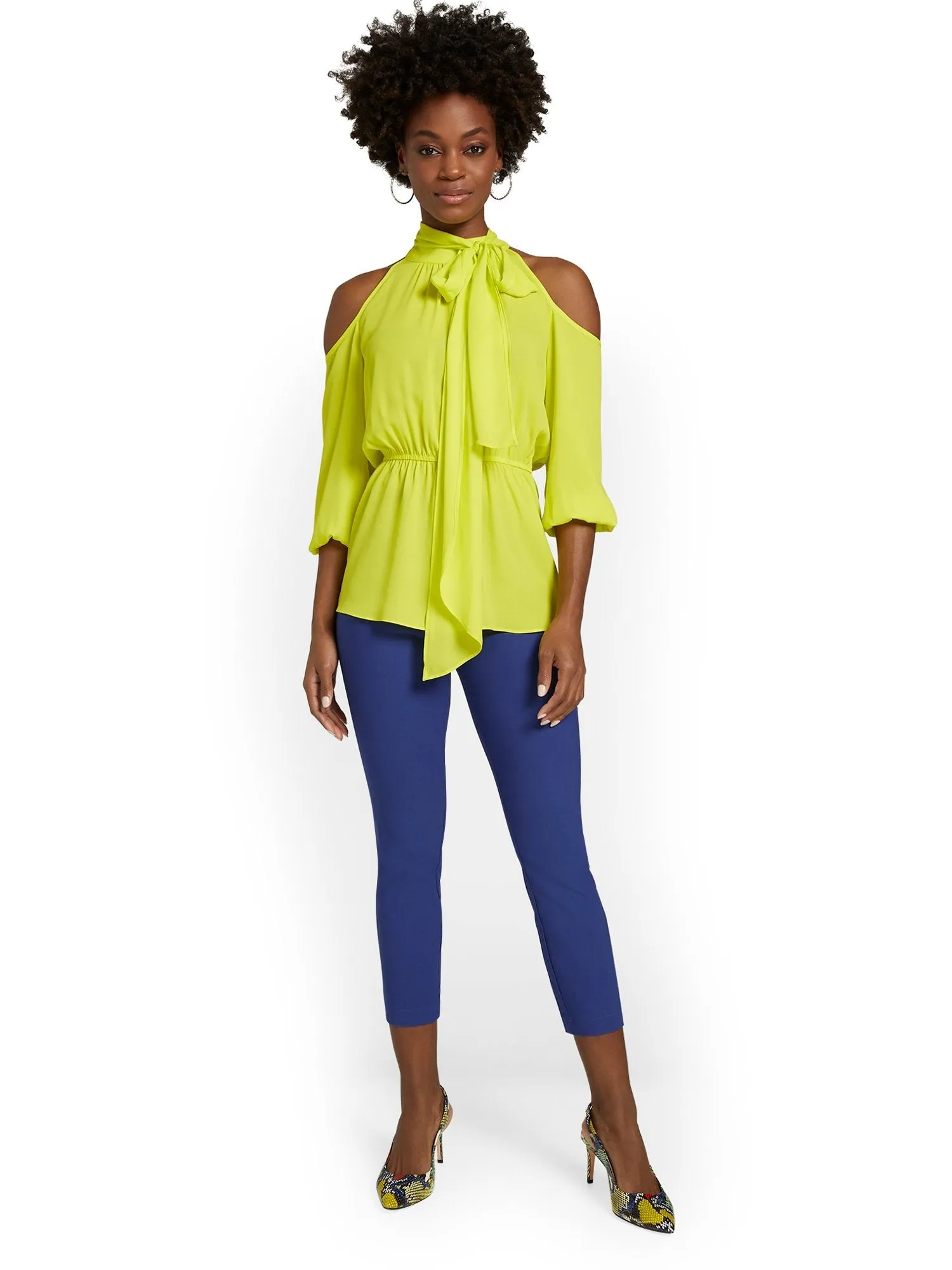Whitney High-Waisted Pull-On Slim-Leg Capri Pant